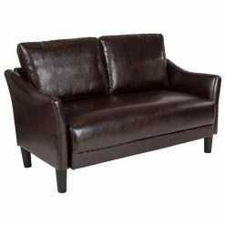 Emma+Oliver Emma And Oliver Living Room Loveseat Couch With Single Cushion In Brown LeatherSoft 6 Emma+Oliver Emma And Oliver Living Room Loveseat Couch With Single Cushion In Brown LeatherSoft -Emma+Oliver shop unnamed file 4321