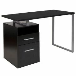 Emma+Oliver Emma And Oliver Dark Ash Wood Grain Finish Computer Desk With Two Drawers -Emma+Oliver shop unnamed file 4348