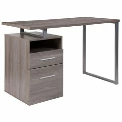 Emma+Oliver Emma And Oliver Dark Ash Wood Grain Finish Computer Desk With Two Drawers -Emma+Oliver shop unnamed file 4349
