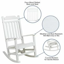 Emma+Oliver Emma And Oliver 2 Pack All-Weather Rocking Chair In Gray Faux Wood - Patio And Yard Furniture Teal -Emma+Oliver shop unnamed file 4366
