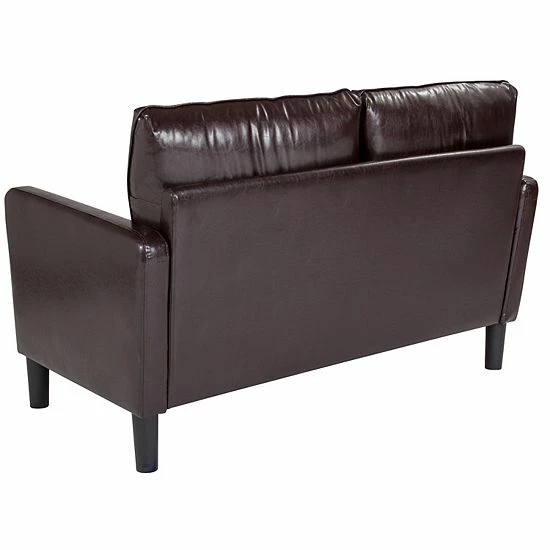 Emma+Oliver Emma and Oliver Living Room Loveseat Couch with Straight Arms in Brown LeatherSoft Black Leathersoft Emma+Oliver Emma And Oliver Living Room Loveseat Couch With Straight Arms In Brown LeatherSoft Black Leathersoft -Emma+Oliver shop unnamed file 4373