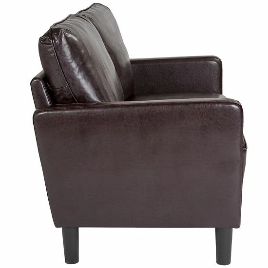 Emma+Oliver Emma and Oliver Living Room Loveseat Couch with Straight Arms in Brown LeatherSoft Black Leathersoft Emma+Oliver Emma And Oliver Living Room Loveseat Couch With Straight Arms In Brown LeatherSoft Black Leathersoft -Emma+Oliver shop unnamed file 4374