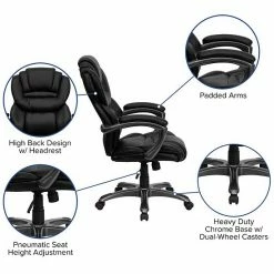 Emma+Oliver Emma And Oliver High Back Brown LeatherSoft Executive Swivel Ergonomic Office Chair With Arms -Emma+Oliver shop unnamed file 4380