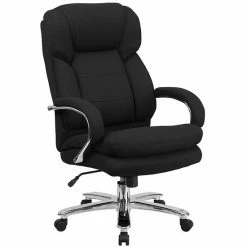 Emma+Oliver Emma And Oliver 24/7 500 Lb. Big & Tall Black LeatherSoft Ergonomic Office Chair With Loop Arms