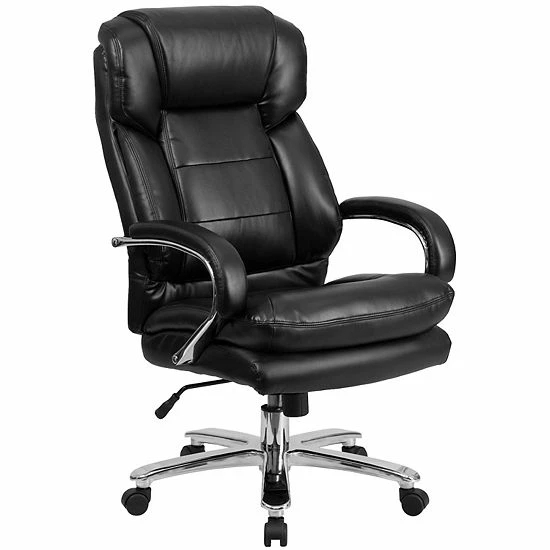 Emma+Oliver Emma And Oliver 24/7 500 Lb. Big & Tall Black LeatherSoft Ergonomic Office Chair With Loop Arms 7 Emma+Oliver Emma And Oliver 24/7 500 Lb. Big & Tall Black LeatherSoft Ergonomic Office Chair With Loop Arms - Image 7