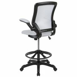 Emma+Oliver Emma And Oliver Mid-Back Blue Mesh Ergonomic Drafting Chair With Foot Ring And Flip-Up Arms -Emma+Oliver shop unnamed file 440