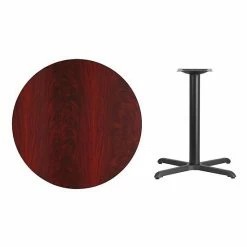 Emma+Oliver Emma And Oliver 36"RD Natural Laminate Table Top With 30"x30" Base Black -Emma+Oliver shop unnamed file 4419