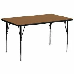 Emma+Oliver Emma And Oliver 30x72 Grey Thermal Laminate Adjustable Activity Table Oak -Emma+Oliver shop unnamed file 4430