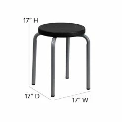 Emma+Oliver Emma And Oliver Stackable Stool With Blue Seat And Silver Powder Coated Frame -Emma+Oliver shop unnamed file 4443