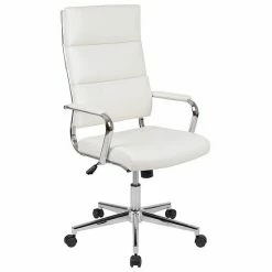 Emma+Oliver Emma And Oliver High Back Black LeatherSoft Contemporary Panel Executive Swivel Office Chair