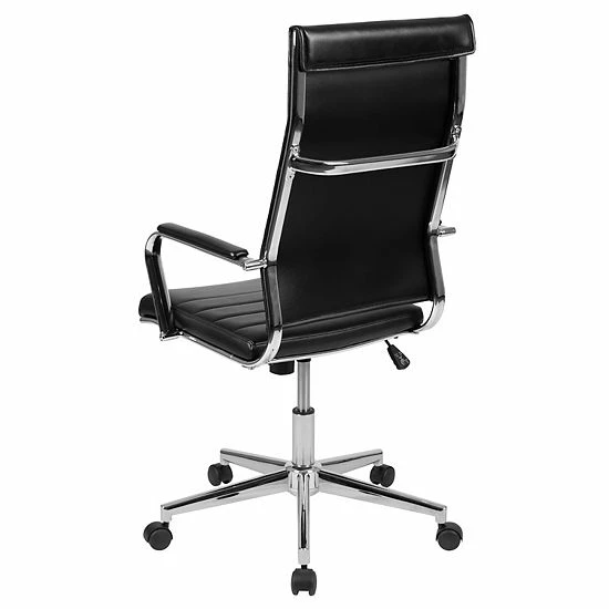 Emma+Oliver Emma And Oliver High Back Black LeatherSoft Ribbed Executive Swivel Office Chair - Desk Chair 5 Emma+Oliver Emma And Oliver High Back Black LeatherSoft Ribbed Executive Swivel Office Chair - Desk Chair - Image 5