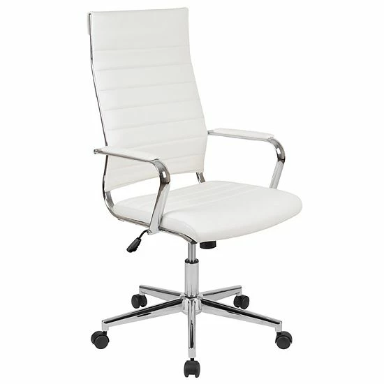 Emma+Oliver Emma And Oliver High Back Black LeatherSoft Ribbed Executive Swivel Office Chair - Desk Chair 6 Emma+Oliver Emma And Oliver High Back Black LeatherSoft Ribbed Executive Swivel Office Chair - Desk Chair - Image 6