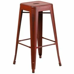 Emma+Oliver Emma And Oliver Commercial Grade 30"H Backless Distressed Yellow Metal Indoor-Outdoor Barstool -Emma+Oliver shop unnamed file 450