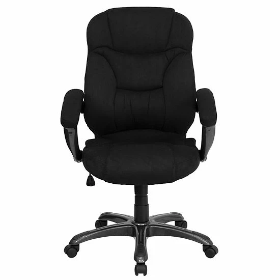 Emma+Oliver Emma And Oliver High Back Navy Blue Microfiber Executive Swivel Ergonomic Office Chair With Arms Black Leathersoft 4 Emma+Oliver Emma And Oliver High Back Navy Blue Microfiber Executive Swivel Ergonomic Office Chair With Arms Black Leathersoft - Image 4