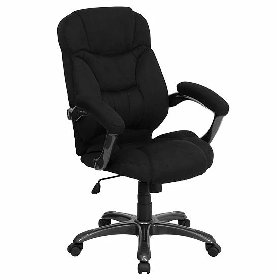 Emma+Oliver Emma And Oliver High Back Navy Blue Microfiber Executive Swivel Ergonomic Office Chair With Arms Black Leathersoft 6 Emma+Oliver Emma And Oliver High Back Navy Blue Microfiber Executive Swivel Ergonomic Office Chair With Arms Black Leathersoft - Image 6