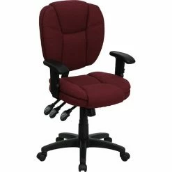 Emma+Oliver Emma And Oliver Mid-Back Gray Fabric Pillow Top Ergonomic Task Office Chair With Arms Black Leathersoft -Emma+Oliver shop unnamed file 4518