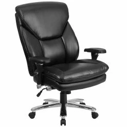 Emma+Oliver Emma And Oliver 24/7 400 Lb. High Back Black Fabric Ergonomic Office Chair With Lumbar Knob
