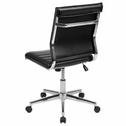 Emma+Oliver Emma And Oliver Mid-Back Armless White LeatherSoft Ribbed Executive Swivel Office Chair 11 Emma+Oliver Emma And Oliver Mid-Back Armless White LeatherSoft Ribbed Executive Swivel Office Chair -Emma+Oliver shop unnamed file 4530
