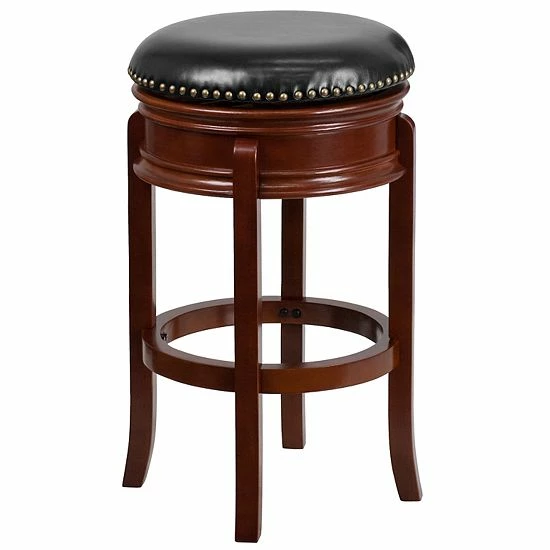 Emma+Oliver Emma and Oliver 29"H Backless Light Cherry Wood Swivel Barstool with Carved Apron Emma+Oliver Emma And Oliver 29"H Backless Light Cherry Wood Swivel Barstool With Carved Apron -Emma+Oliver shop unnamed file 4538