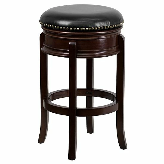 Emma+Oliver Emma and Oliver 29"H Backless Light Cherry Wood Swivel Barstool with Carved Apron Emma+Oliver Emma And Oliver 29"H Backless Light Cherry Wood Swivel Barstool With Carved Apron -Emma+Oliver shop unnamed file 4539