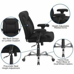 Emma+Oliver Emma And Oliver 400 Lb. Big & Tall Mid-Back Black Tufted LeatherSoft Ergonomic Office Chair Black Leathersoft 9 Emma+Oliver Emma And Oliver 400 Lb. Big & Tall Mid-Back Black Tufted LeatherSoft Ergonomic Office Chair Black Leathersoft -Emma+Oliver shop unnamed file 4542