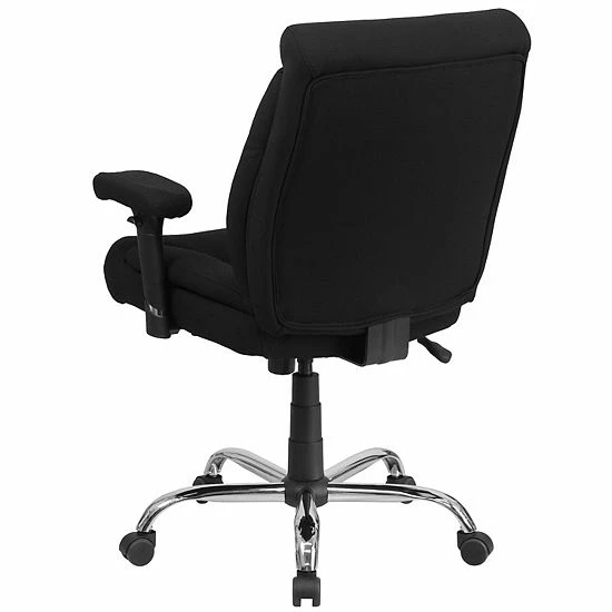 Emma+Oliver Emma And Oliver 400 Lb. Big & Tall Mid-Back Black Tufted LeatherSoft Ergonomic Office Chair Black Leathersoft 5 Emma+Oliver Emma And Oliver 400 Lb. Big & Tall Mid-Back Black Tufted LeatherSoft Ergonomic Office Chair Black Leathersoft - Image 5