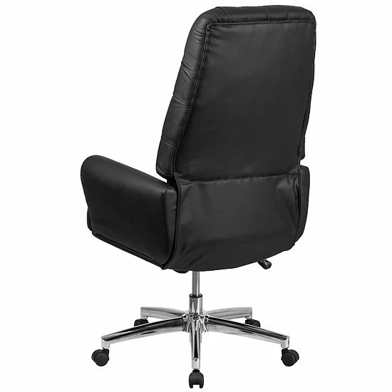 Emma+Oliver Emma And Oliver High Back Tufted Black LeatherSoft Swivel Office Chair With Silver Welt Arms 5 Emma+Oliver Emma And Oliver High Back Tufted Black LeatherSoft Swivel Office Chair With Silver Welt Arms - Image 5