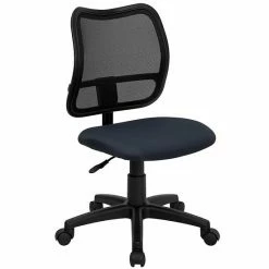 Emma+Oliver Emma And Oliver Mid-Back Gray Mesh Swivel Task Office Chair Navy Blue