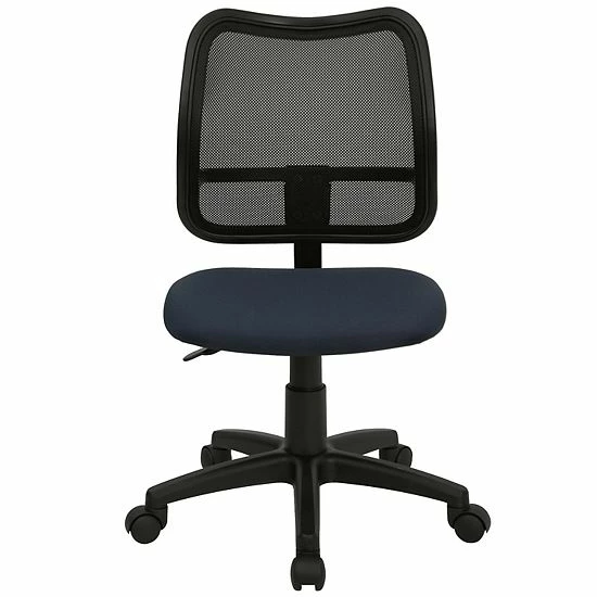 Emma+Oliver Emma And Oliver Mid-Back Gray Mesh Swivel Task Office Chair Navy Blue 2 Emma+Oliver Emma And Oliver Mid-Back Gray Mesh Swivel Task Office Chair Navy Blue - Image 2