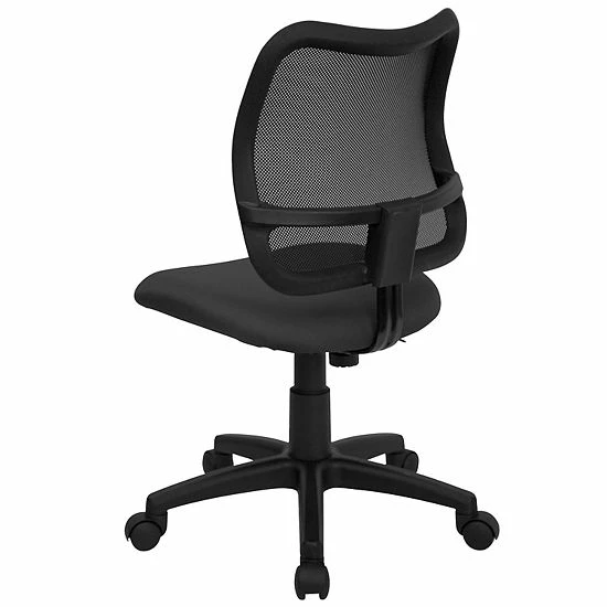 Emma+Oliver Emma And Oliver Mid-Back Gray Mesh Swivel Task Office Chair Navy Blue 3 Emma+Oliver Emma And Oliver Mid-Back Gray Mesh Swivel Task Office Chair Navy Blue - Image 3