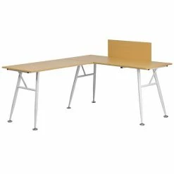 Emma+Oliver Emma And Oliver Beech Laminate L-Shape Computer Desk With White Metal Frame -Emma+Oliver shop unnamed file 4570