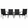 Emma+Oliver Emma And Oliver Sala Stacking All-Weather Black Wicker Wrapped Powder Coated Steel Patio Club Chair For Indoor And Outdoor Use - Set Of 4