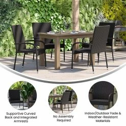 Emma+Oliver Emma And Oliver Sala Stacking All-Weather Black Wicker Wrapped Powder Coated Steel Patio Club Chair For Indoor And Outdoor Use - Set Of 4 -Emma+Oliver shop unnamed file 4586