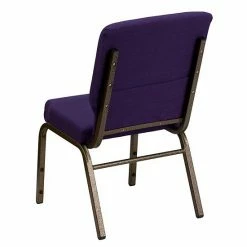 Emma+Oliver Emma And Oliver Stacking Auditorium Chair With 19" Seat - Royal Purple Fabric/Gold Vein Frame -Emma+Oliver shop unnamed file 4592