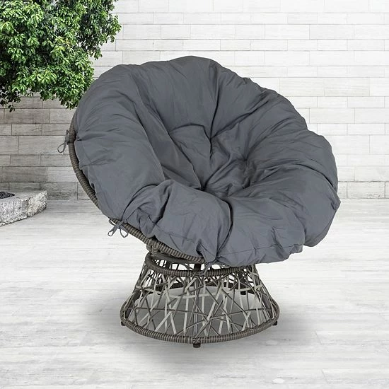 Emma+Oliver Emma and Oliver Swivel Patio Chair with Dark Gray Cushion Emma+Oliver Emma And Oliver Swivel Patio Chair With Dark Gray Cushion -Emma+Oliver shop unnamed file 4594
