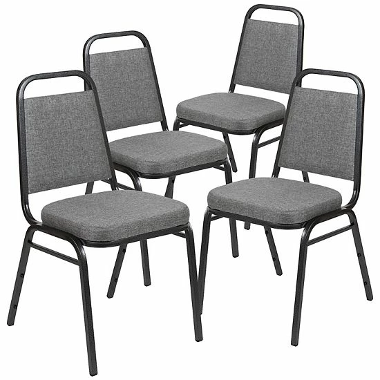 Emma+Oliver Emma and Oliver 4 Pack Trapezoid Banquet Stack Chair, 2.5" Seat - Gray Fabric/Silver Vein Frame Emma+Oliver Emma And Oliver 4 Pack Trapezoid Banquet Stack Chair, 2.5" Seat - Gray Fabric/Silver Vein Frame -Emma+Oliver shop unnamed file 4598