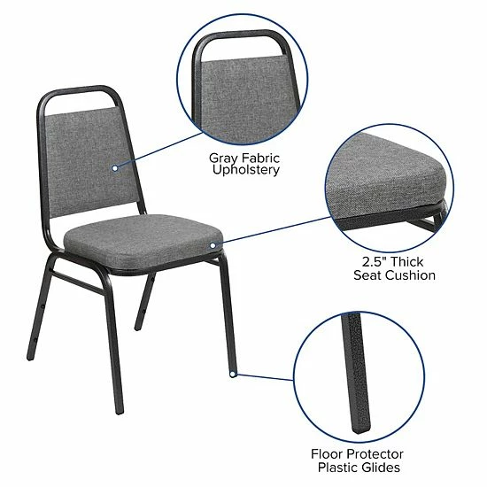 Emma+Oliver Emma and Oliver 4 Pack Trapezoid Banquet Stack Chair, 2.5" Seat - Gray Fabric/Silver Vein Frame Emma+Oliver Emma And Oliver 4 Pack Trapezoid Banquet Stack Chair, 2.5" Seat - Gray Fabric/Silver Vein Frame -Emma+Oliver shop unnamed file 4600