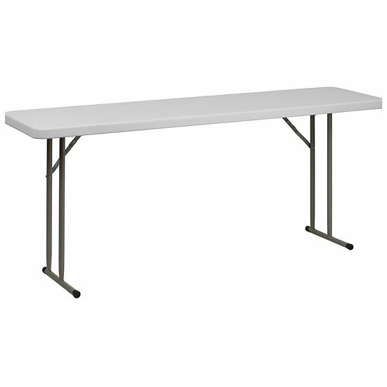 Emma+Oliver Emma And Oliver 6-Foot Plastic Folding Training Table Set With 2 Crown Back Stack Chairs 3 Emma+Oliver Emma And Oliver 6-Foot Plastic Folding Training Table Set With 2 Crown Back Stack Chairs - Image 3