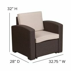 Emma+Oliver Emma And Oliver 5 Piece Outdoor Faux Rattan Sofa And Table Set In Chocolate Brown 9 Emma+Oliver Emma And Oliver 5 Piece Outdoor Faux Rattan Sofa And Table Set In Chocolate Brown -Emma+Oliver shop unnamed file 4620