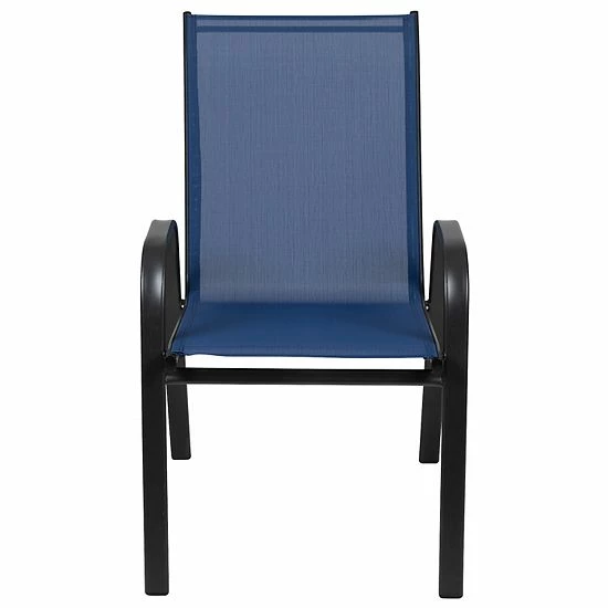 Emma+Oliver Emma And Oliver 5 Pack Navy Outdoor Stack Chair With Flex Comfort Material - Patio Stack Chair 4 Emma+Oliver Emma And Oliver 5 Pack Navy Outdoor Stack Chair With Flex Comfort Material - Patio Stack Chair - Image 4