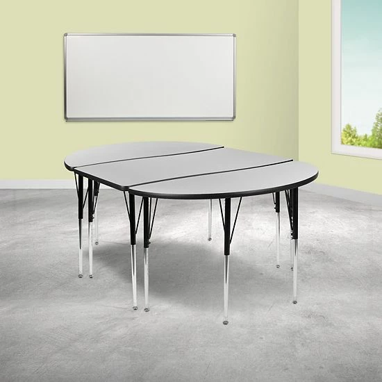 Emma+Oliver Emma and Oliver 3 Piece 76" Oval Wave Collaborative Grey Adjustable Activity Table Set Emma+Oliver Emma And Oliver 3 Piece 76" Oval Wave Collaborative Grey Adjustable Activity Table Set -Emma+Oliver shop unnamed file 4648