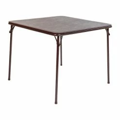 Emma+Oliver Emma And Oliver Brown Foldable Card Table With Vinyl Table Top - Game Table - Portable Table -Emma+Oliver shop unnamed file 468
