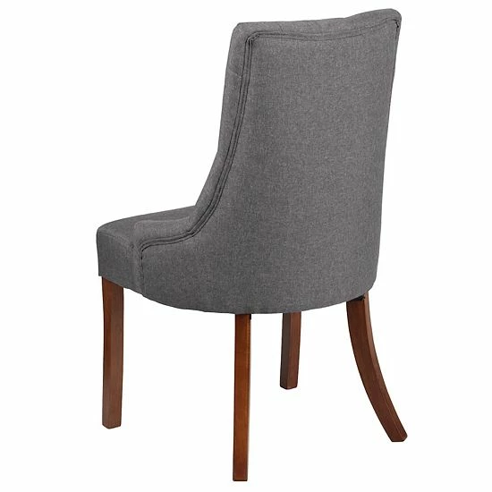 Emma+Oliver Emma and Oliver Gray Fabric Tufted Chair with Curved Mahogany Legs Emma+Oliver Emma And Oliver Gray Fabric Tufted Chair With Curved Mahogany Legs -Emma+Oliver shop unnamed file 4696