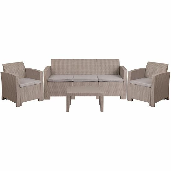 Emma+Oliver Emma and Oliver 4 Piece Outdoor Faux Rattan Chair, Sofa and Table Set in Dark Gray Light Gray Emma+Oliver Emma And Oliver 4 Piece Outdoor Faux Rattan Chair, Sofa And Table Set In Dark Gray Light Gray -Emma+Oliver shop unnamed file 4711