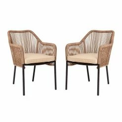 Emma+Oliver Emma And Oliver Talmadge Natural Woven All-Weather Outdoor Two-Piece Club Chair Set With Coordinating Ivory Cushions For Porch, Backyard And Patio Naturalivory -Emma+Oliver shop unnamed file 4717