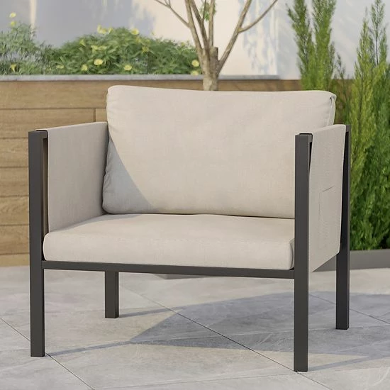 Emma+Oliver Emma and Oliver Adelina Indoor Outdoor Patio Lounge Chair, Black Steel Framed Club Chair with Beige Cushions and 2 Storage Pockets Light Gray Emma+Oliver Emma And Oliver Adelina Indoor Outdoor Patio Lounge Chair, Black Steel Framed Club Chair With Beige Cushions And 2 Storage Pockets Light Gray -Emma+Oliver shop unnamed file 4724
