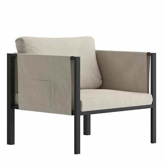 Emma+Oliver Emma and Oliver Adelina Indoor Outdoor Patio Lounge Chair, Black Steel Framed Club Chair with Beige Cushions and 2 Storage Pockets Light Gray Emma+Oliver Emma And Oliver Adelina Indoor Outdoor Patio Lounge Chair, Black Steel Framed Club Chair With Beige Cushions And 2 Storage Pockets Light Gray -Emma+Oliver shop unnamed file 4728