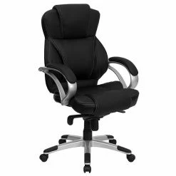 Emma+Oliver Emma And Oliver High Back Black LeatherSoft Contemporary Executive Swivel Ergonomic Office Chair