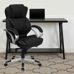 Alternative view of Emma+Oliver Emma And Oliver High Back Black LeatherSoft Contemporary Executive Swivel Ergonomic Office Chair