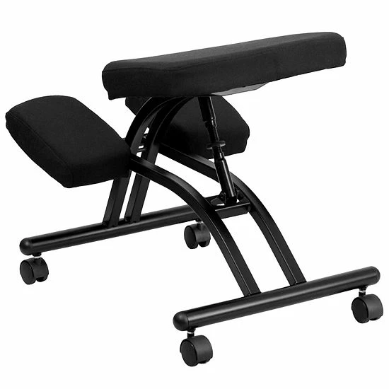 Emma+Oliver Emma And Oliver Mobile Ergonomic Kneeling Office Chair In Black Fabric 3 Emma+Oliver Emma And Oliver Mobile Ergonomic Kneeling Office Chair In Black Fabric - Image 3